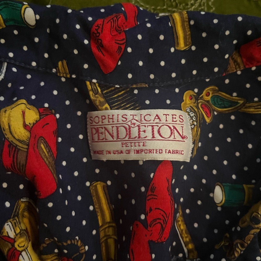 Pendleton Button Down Ladies Top Barber Comb Perf… - image 4